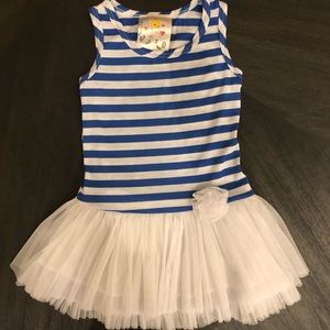 ❤️ Royal blue & white striped dress w/ tulle skirt